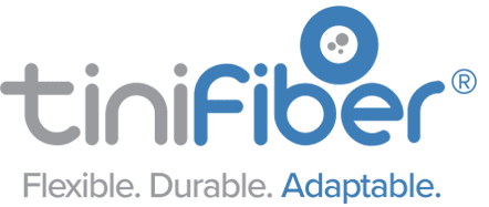 TiniFiber logo. Flexible. Durable. Adaptable.